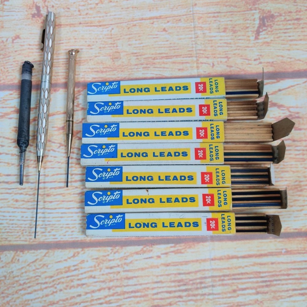 Vintage pencil lot 3 mechanical pencils various colors lead sterling non working